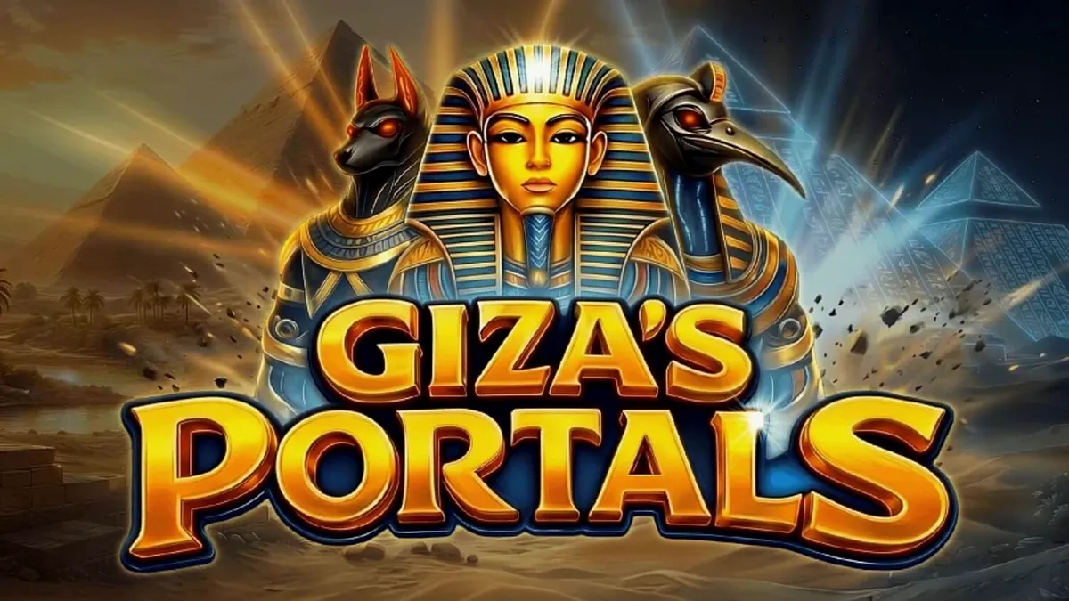 Giza’s Portals স্লট গেমের প্রাচীন মিশরীয় মন্দিরের দৃশ্য